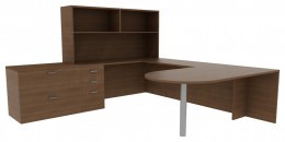 Desk with Shelves and Drawers - Amber