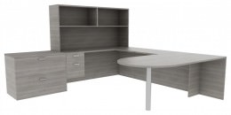 Modern U Shaped Desk - Amber