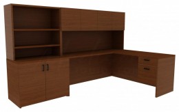 L Shape Desk with Storage - Amber