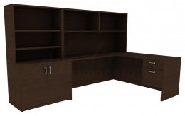 Bookcase Desk Combo - Amber