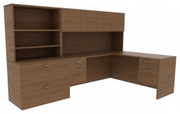 Storage Desk with Drawers - Amber