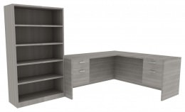 Desk with Matching Bookcase - Amber