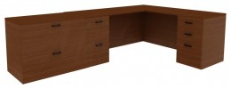 Office Desk with Drawers - Amber