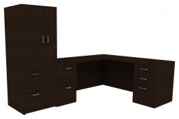 L Shaped Work Desk - Amber