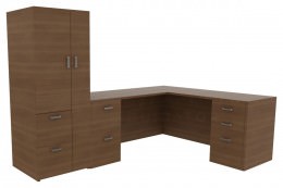 L Shaped Work Desk - Amber