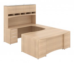 U Shaped Desk with Hutch - Potenza