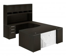 U Shaped Desk with Hutch - Potenza