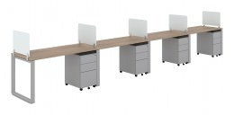 4 Person Workstation with Dividers - Veloce