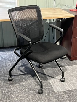 Mesh Back Nesting Chair with Arms