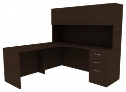 Corner Desk with Hutch - Amber