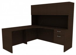 Corner Desk with Hutch - Amber