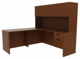 Corner Desk with Hutch - Amber