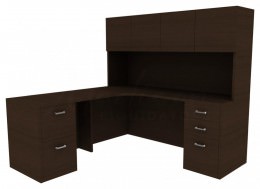 Corner Desk with Hutch - Amber