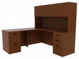 Corner Desk with Hutch - Amber