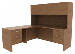 Corner Desk with Hutch - Amber