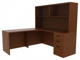 Corner Desk with Storage - Amber