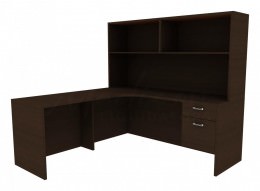 Corner Desk with Storage - Amber