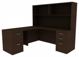 Corner Desk with Storage - Amber