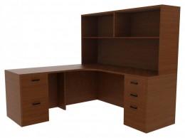 Corner Desk with Storage - Amber