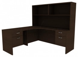 Corner Desk with Storage - Amber