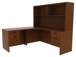 Corner Desk with Storage - Amber