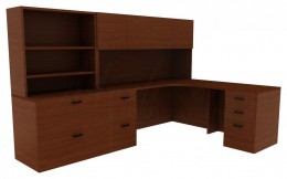 L Shape Desk with Storage - Amber