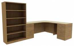 Desk with Bookcase - Amber