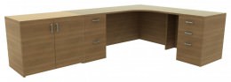 Desk with Cabinet - Amber