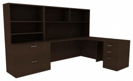 Office Desk with Drawers - Amber