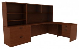 Modern Desk with Drawers - Amber