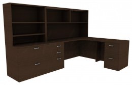 Desk with Storage Drawers - Amber