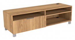 Credenza with Open Storage and File Drawer - Apex