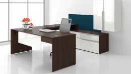 Modern U Shaped Desk with Storage - Nex