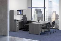 Modern U Shaped Desk with Hutch - PL Laminate