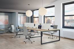 4 Person Workstation with Privacy Panels - Elements