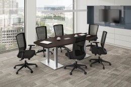 Boat Shaped Conference Table and Chairs Set - PL Laminate