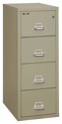 4 Drawer Vertical Fireproof File Cabinet - 21" Wide - Classic