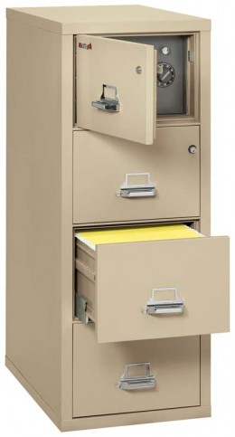 4 Drawer Fireproof File Cabinet with Hidden Safe