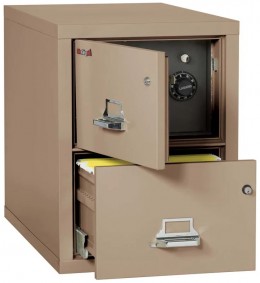 2 Drawer Fireproof File Cabinet with Hidden Safe