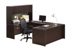 U Shaped Desk with Hutch - PL Laminate