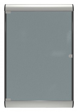 Enclosed Bulletin Board with Vinyl Surface - 28" x 42" - SILH