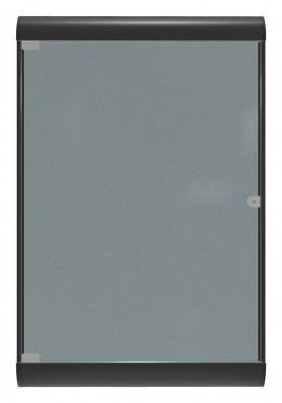 Enclosed Bulletin Board with Vinyl Surface - 28" x 42" - SILH