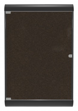 Enclosed Bulletin Board with Cork Surface  - 28" x 42" - SILH