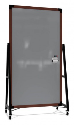 Double Sided Mobile Glass Whiteboard - Prest