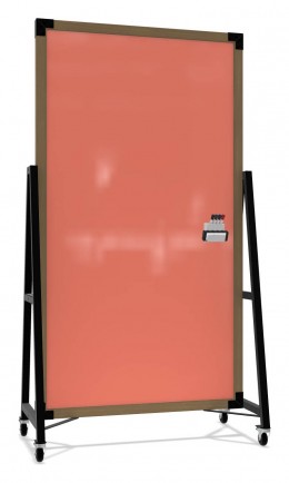 Double Sided Mobile Glass Whiteboard - Prest