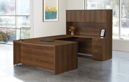 U Shaped Desk with Hutch - Napa