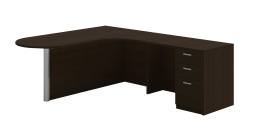 L Shaped Peninsula Desk - Amber