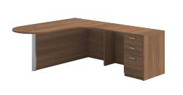 L Shaped Peninsula Desk - Amber