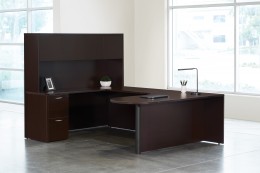 U Shaped Peninsula Desk with Hutch - Napa