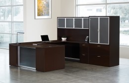 Bow Front U Shaped Desk with Storage - Napa